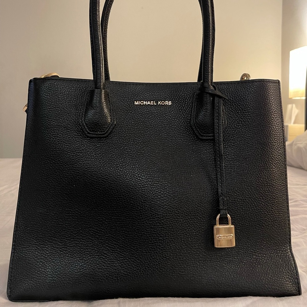 Michael Kors Black Pebbled Leather Tote Bag